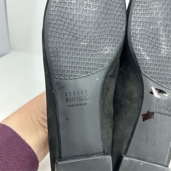 Stuart Weitzman Women's Black Woven Slip-On Loafers Size 9.5 SS (Super Slim) - Picture 9 of 12